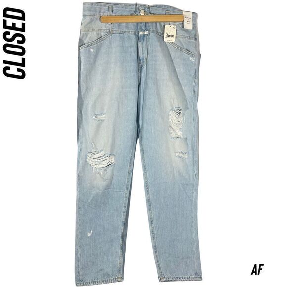 Closed X-Lent Boyfriend Jeans Mid-Rise NWT Size 31 Washed Denim - Picture 5 of 8